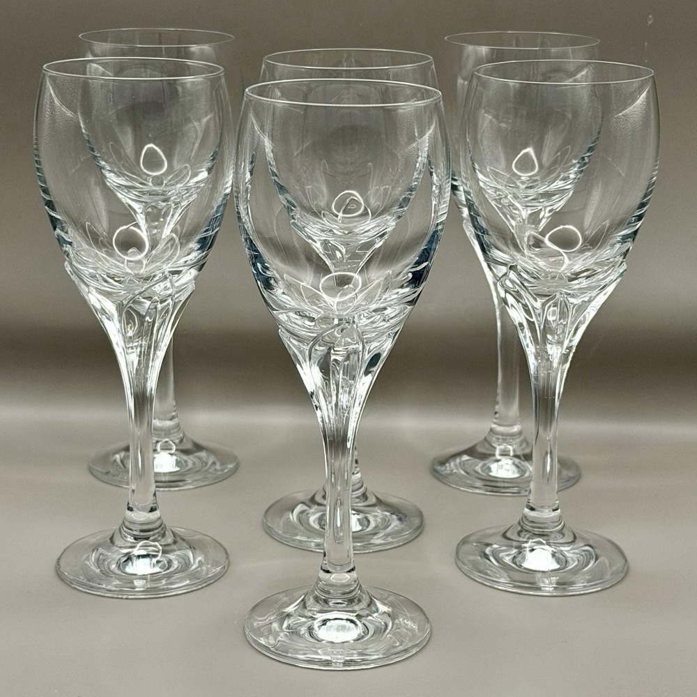 Vtg Mikasa La Belle Crystal Wine Glasses 7 1/8" - Set of 6 (2 Sets Available)